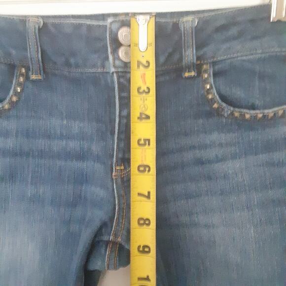 American Eagle Womens Jeans Sz 12 Reg Artist Stretch Low Rise Distressed Cropped - Picture 11 of 12